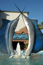 Fountain with two sword fish