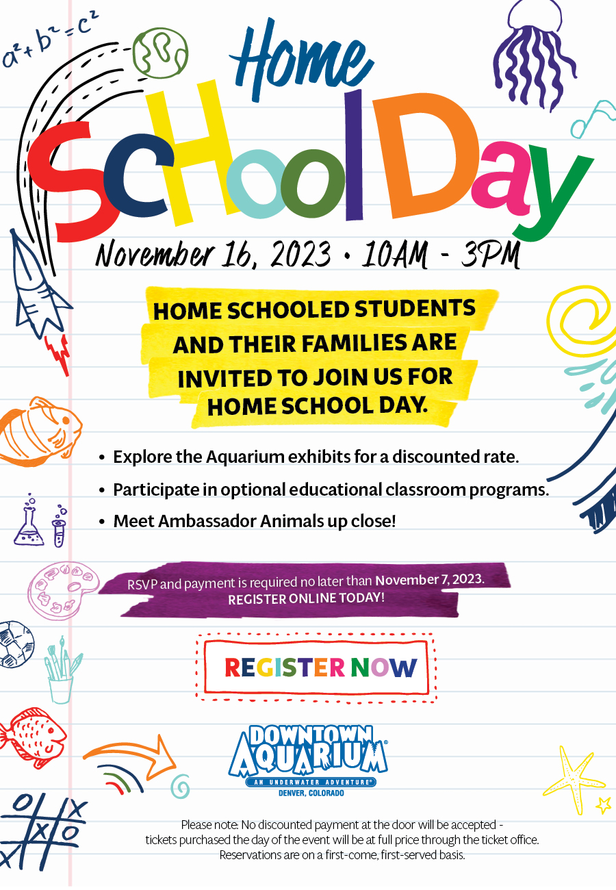 Homeschooled students and their families are invited for an educational day at the Aquarium!